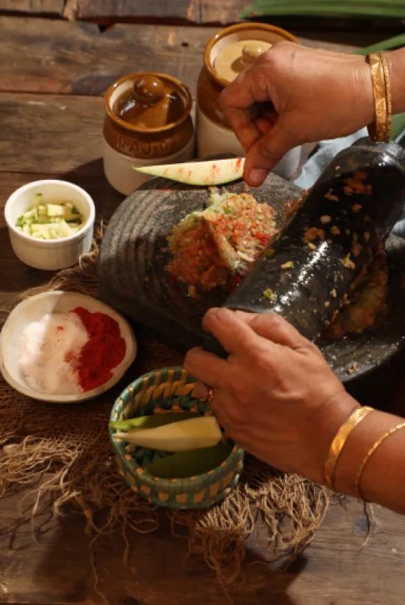Traditional spice grinding